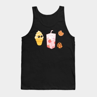 Kawaii japanese milk and cookies and ice cream Tank Top